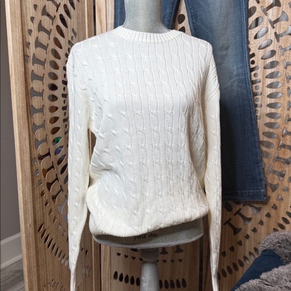 PacSun White Cable Knit Sweater